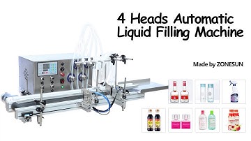How to ues the 4 Heads Magnetic pump Automatic Liquid Filling Machine