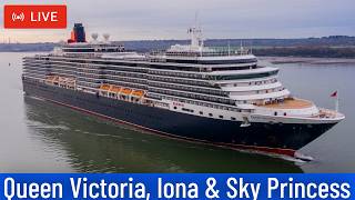 SHIPS TV - Queen Victoria, Iona & Sky Princess Cruise Ship Departing Port of Southampton (LIVE) screenshot 4