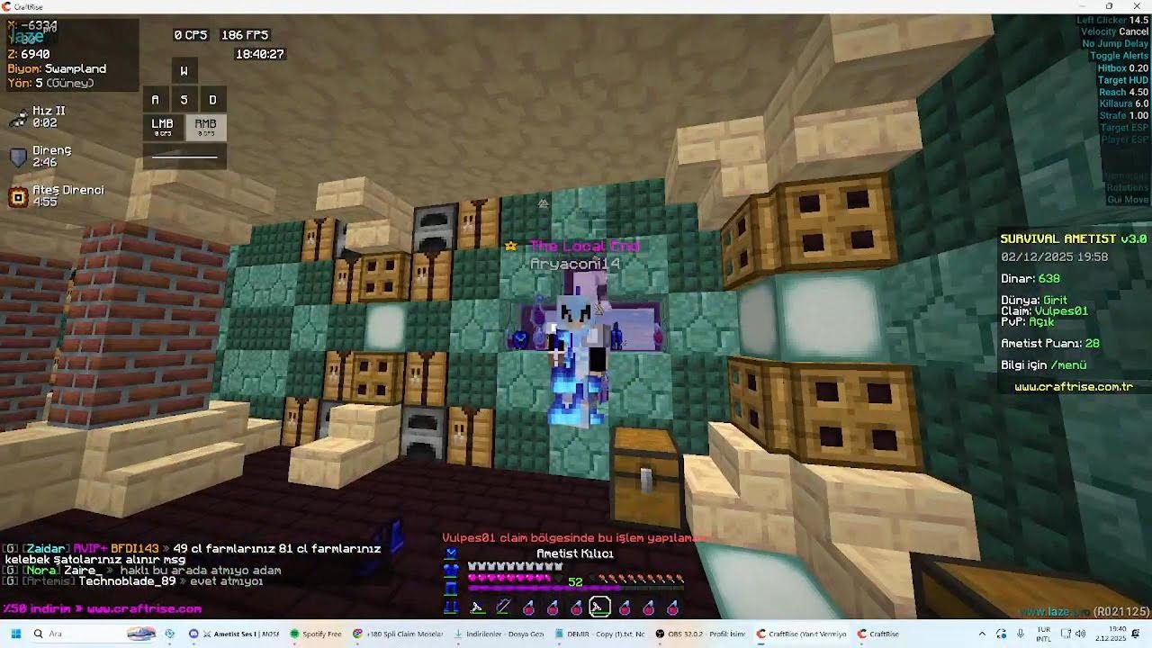 Patlayan Cl PvP leri Ama Oyuncu Koltugum Var Craftrise Survival Ametist