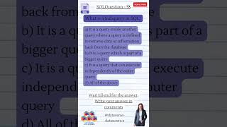 sql questions and answers - 58 #sql  #sqlinterviewquestions #datascience