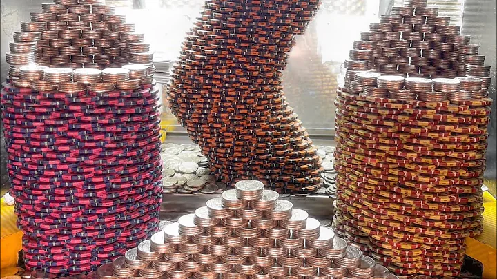 $50,000,000.00 Buy-In 1 Quarter Challenge High Stakes Action at a High-Limit Coin Pusher Machine!