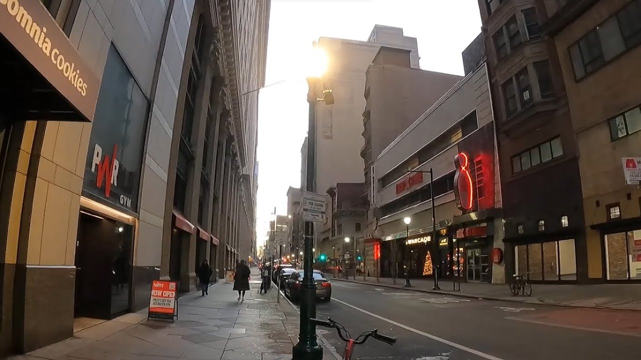 Французский квартал ❄️ Брод-энд-Честнат ❄️ Прогулка «Холодный восход солнца» в Филадельфии, штат ...