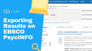 Exporting Results on EBSCO PsychInfo
