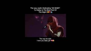 The Way Justin Dedicating Go Baby To Hailey Is The Best Part Of The Night viralshort justinbieber