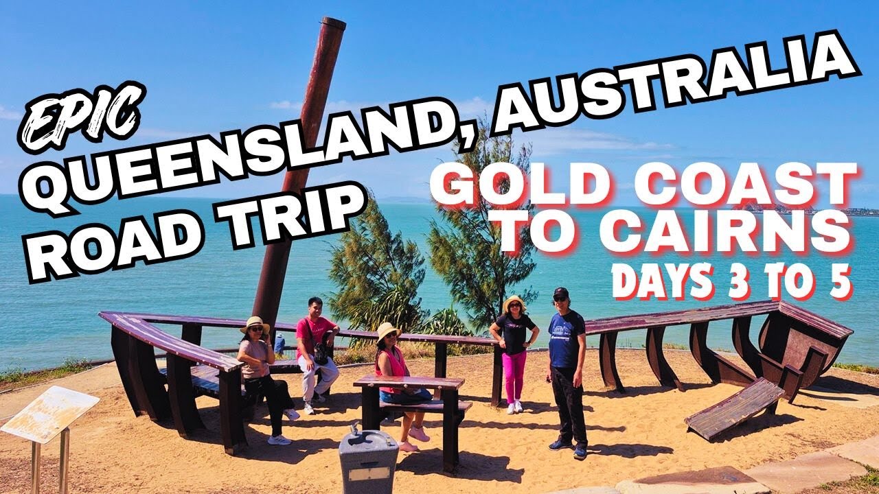 SUNBATHING in WINTER, SCENIC LOOKOUTS etc: EPIC QUEENSLAND ROAD TRIP - LAMMERMOOR to AIRLIE BEACH