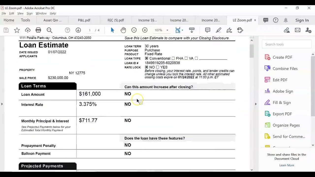 Loan Estimate, Points, Rate Lock Explained