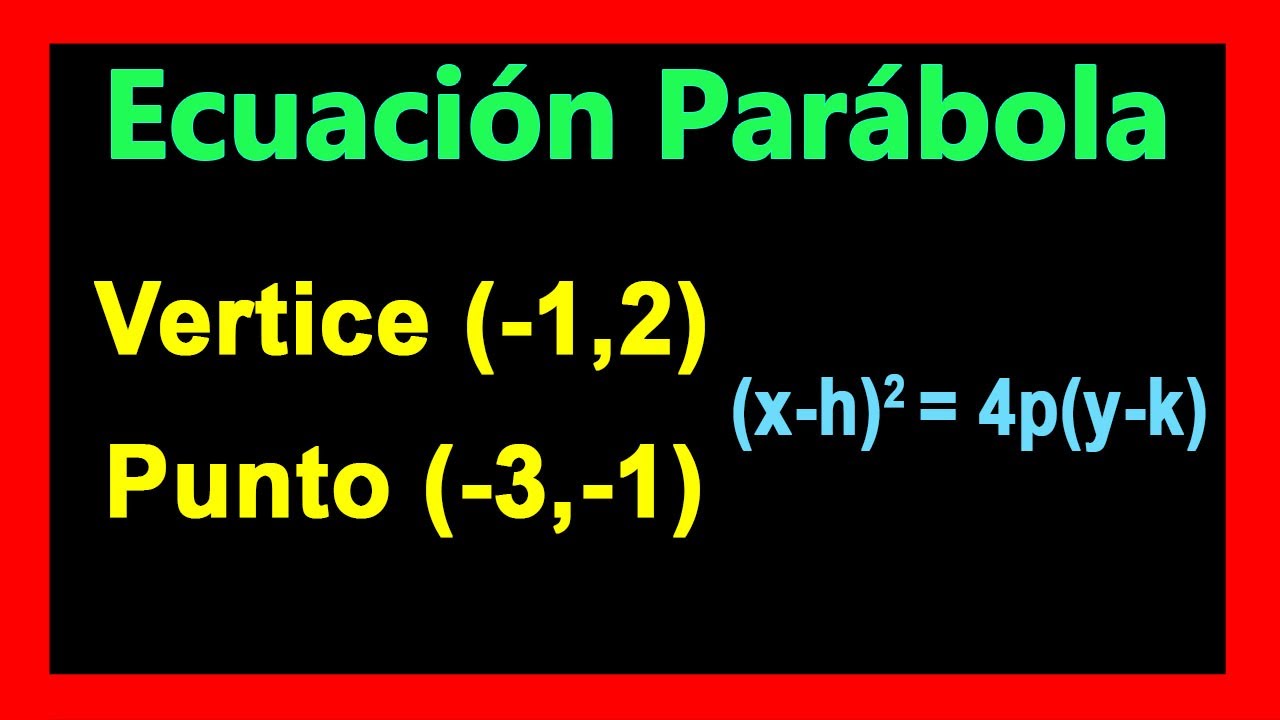 ✅👉 Ecuacion de la Parabola conociendo Vertice y un Punto