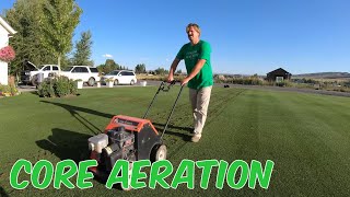 Aerate the Lawn. CORE AERATION. Raise a sprinkler head