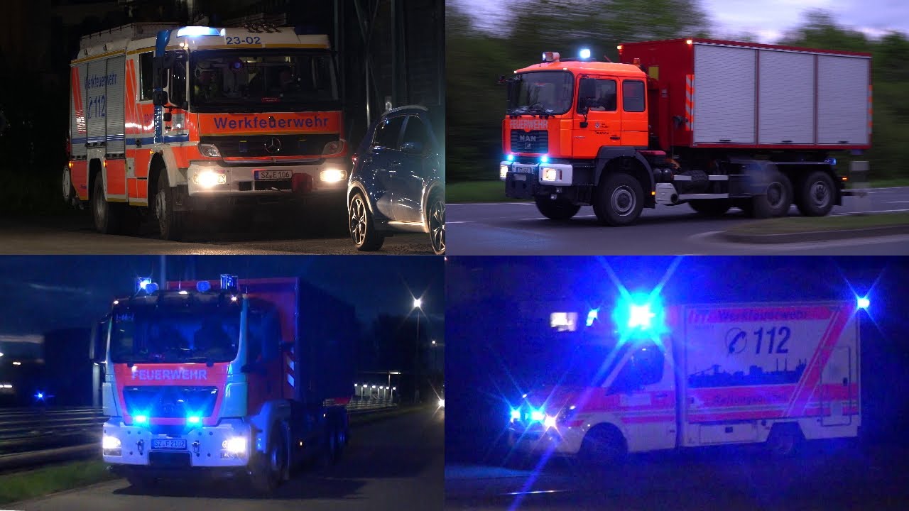 [SCHIFFSBRAND IM HAFEN] Werkfeuerwehr Salzgitter-AG, Berufsfeuerwehr Salzgitter & OF Beddingen