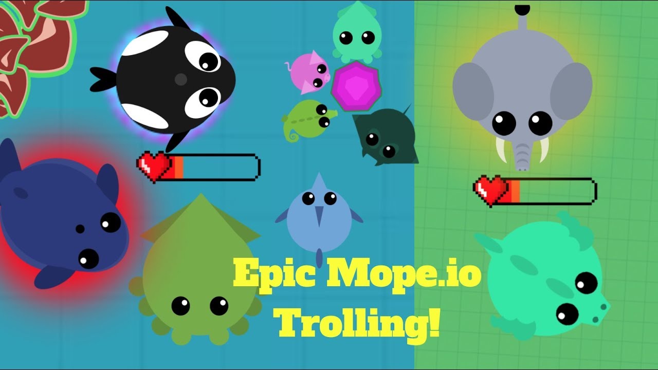 Mope.io Epic Trolling Montage! - Orca, Blue Whale, And Elephant Trolling - Mope.io