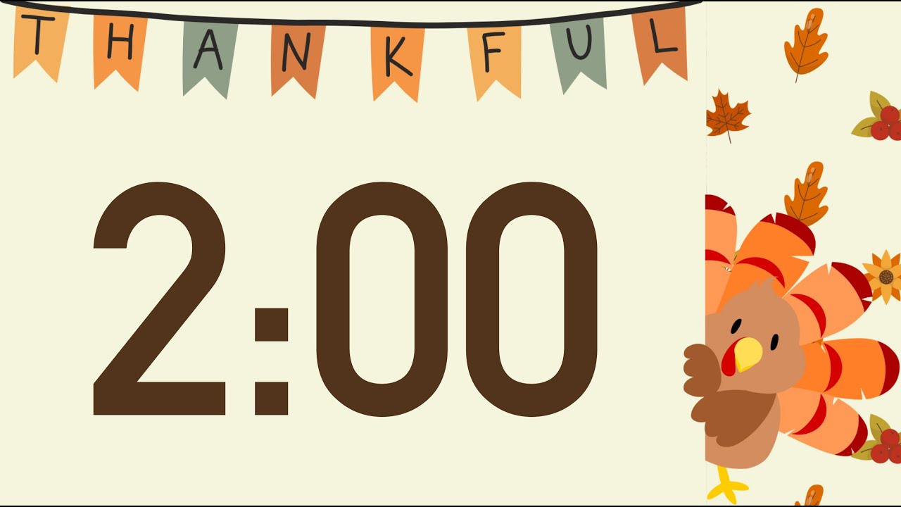 2 Minute Happy Thanksgiving Turkey Timer (Turkey Calls at End, No Music ...