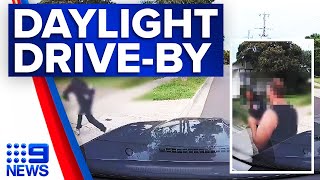 Melbourne drive-by caught on dashcam| 9 News Australia
