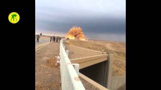 A powerful explosion of the terrorist suicide bombing in Iraq