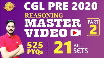 SSC CGL 2023-24 || SSC CGL 2020 Reasoning All Sets Previous Year Papers Best Solutions Part 02