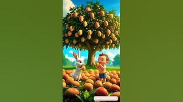 A Rabbit and the cute child plant a mango tree and millions of mangoes grow on it #ai #rabbit #child