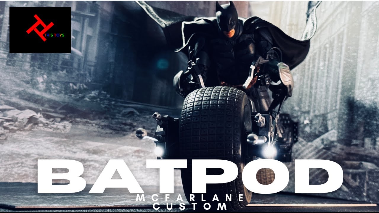 MCFARLANE GOLD LABEL BATPOD CUSTOM with Lights and Repaint!