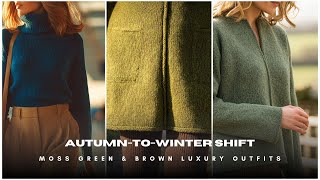 видео: Изысканный стиль: роскошные наряды в оттенках мха и коричневого для осенне-зимнего периода картинка: Изысканный стиль: роскошные наряды в оттенках мха и коричневого для осенне-зимнего периода