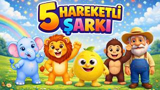 🎀 5 Hareketli Şarkı Eğitici Ve Eğlenceli Çocuk Animasyon Çocuk Şarkıları
