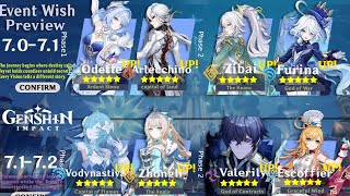 BIG UPDATE! Just In! Changed 7.0-7.2 Banner Roadmap! - Odette, Furina & Valeriy | Genshin Impact