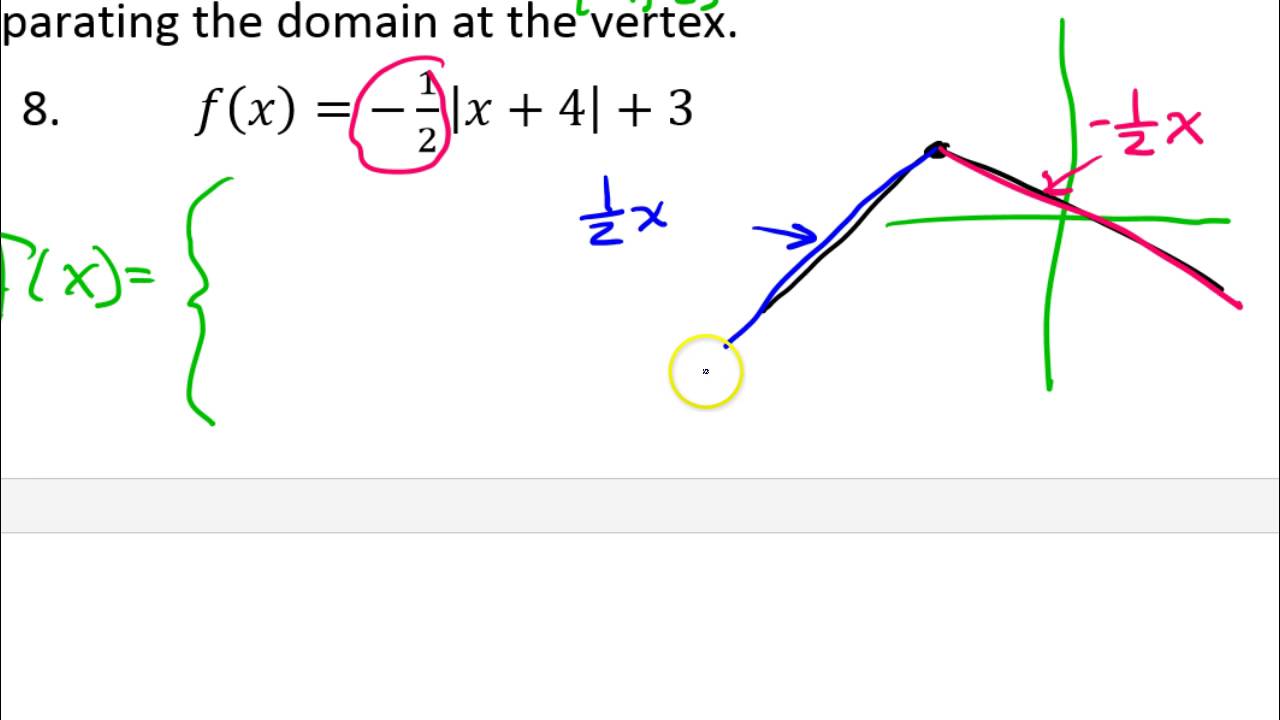 Day 117B Unit 117 #17 and #17 Writing Absolute Value Functions as Piecewise  Functions