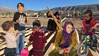 Download lagu Roof demolition. The children are dependent on each other and are happy together.