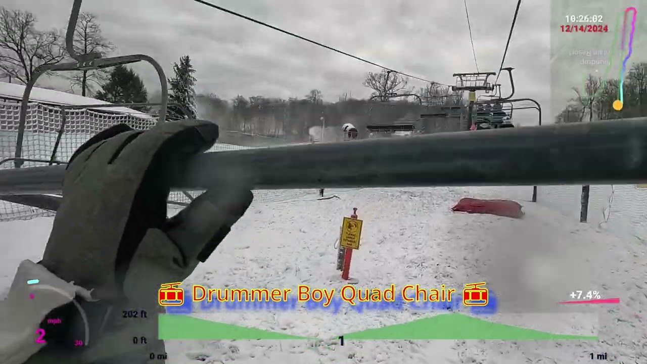 Ski Roundtop⛷️🏔️⛷️Beginners Trails Opening day of 2024/2025 season ~24° f HD 4K w/Telemetry