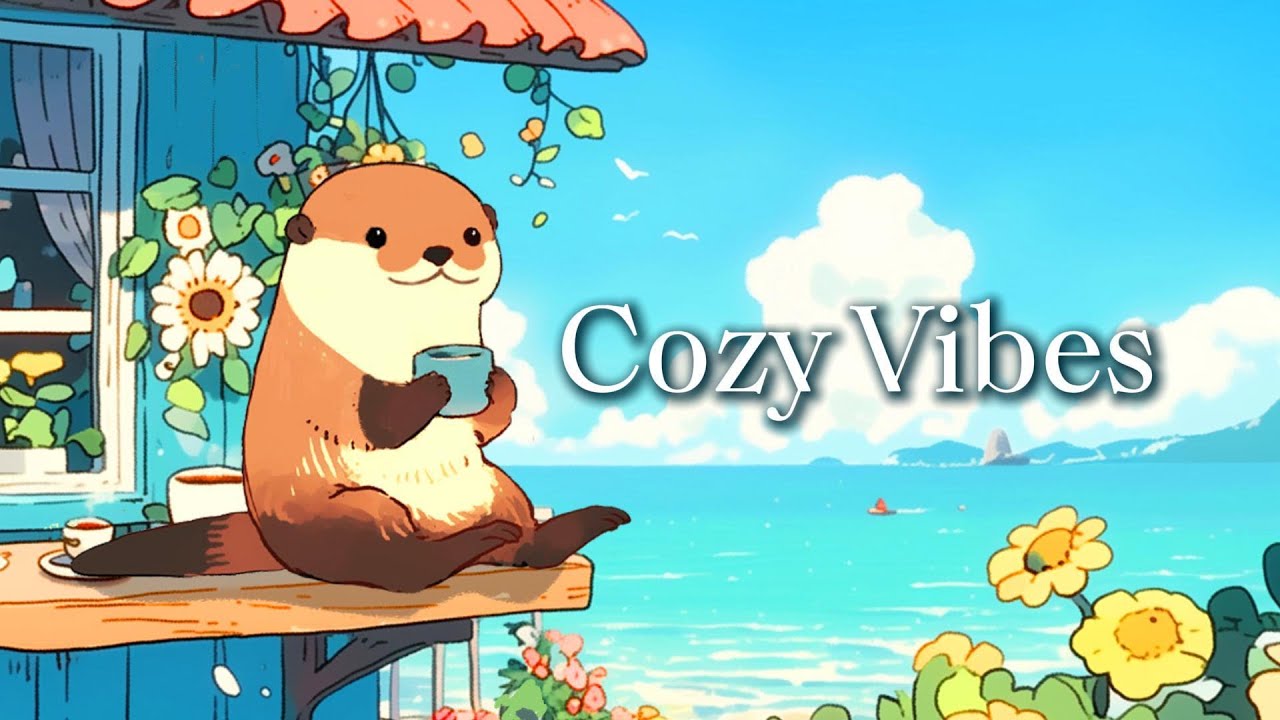 Waffle’s Morning by the Sea 🌊 Cozy Lofi Café Vibes 