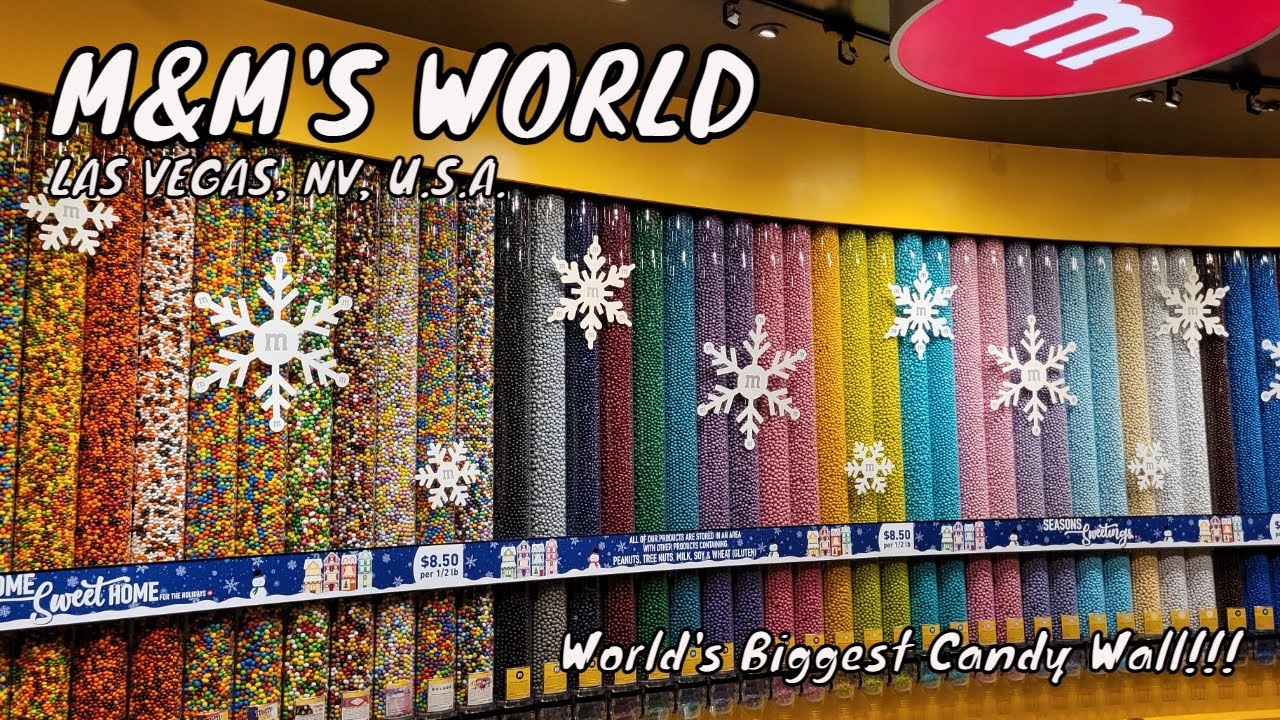 M&Ms World - World's Biggest Candy Wall!!! - Las Vegas NV USA