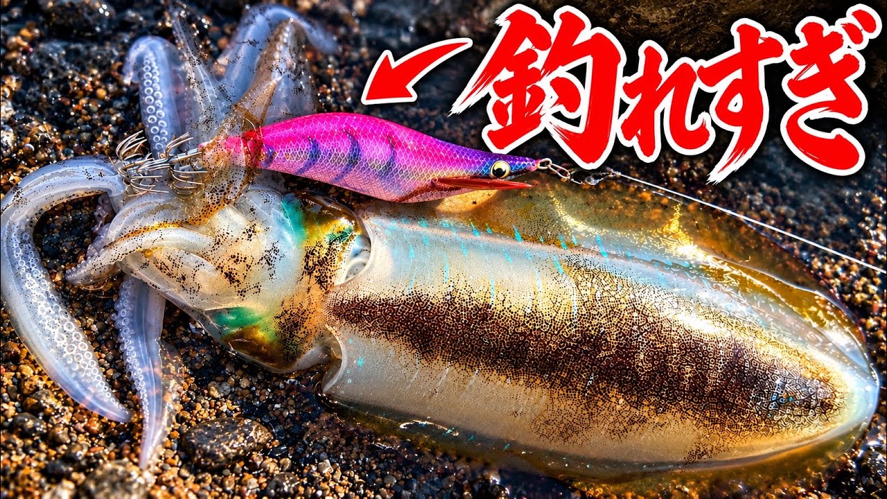 初心者必見】このエギ、マジで釣れすぎ。投げるだけで秋イカ爆釣 - YouTube