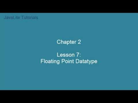 Chapter 2 (Lesson 11: Floating Point Datatype)