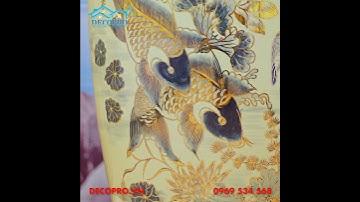 Lục Bình Chu Đậu (1m3 - 1m6) Cá Chép Hoa Sen Vẽ Vàng 24k (hàm lượng 12%)