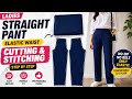 “Ladies Straight Pant Cutting &amp; Stitching | Elastic Waist | Easy Method (Full Tutorial)”
