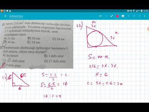 Fiqurların sahəsi,üçbucağın sahəsi 1-50