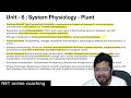 CSIR NET Life science syllabus analysis unit 6 system physiology plant