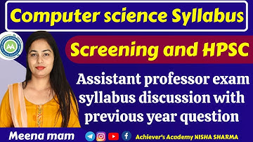 PGT COMPUTER SCIENCE SCREENING / HPSC  POST DETAIL SYLLABUS /SCREENING PREVIOUS PAPER BY MEENA MAM
