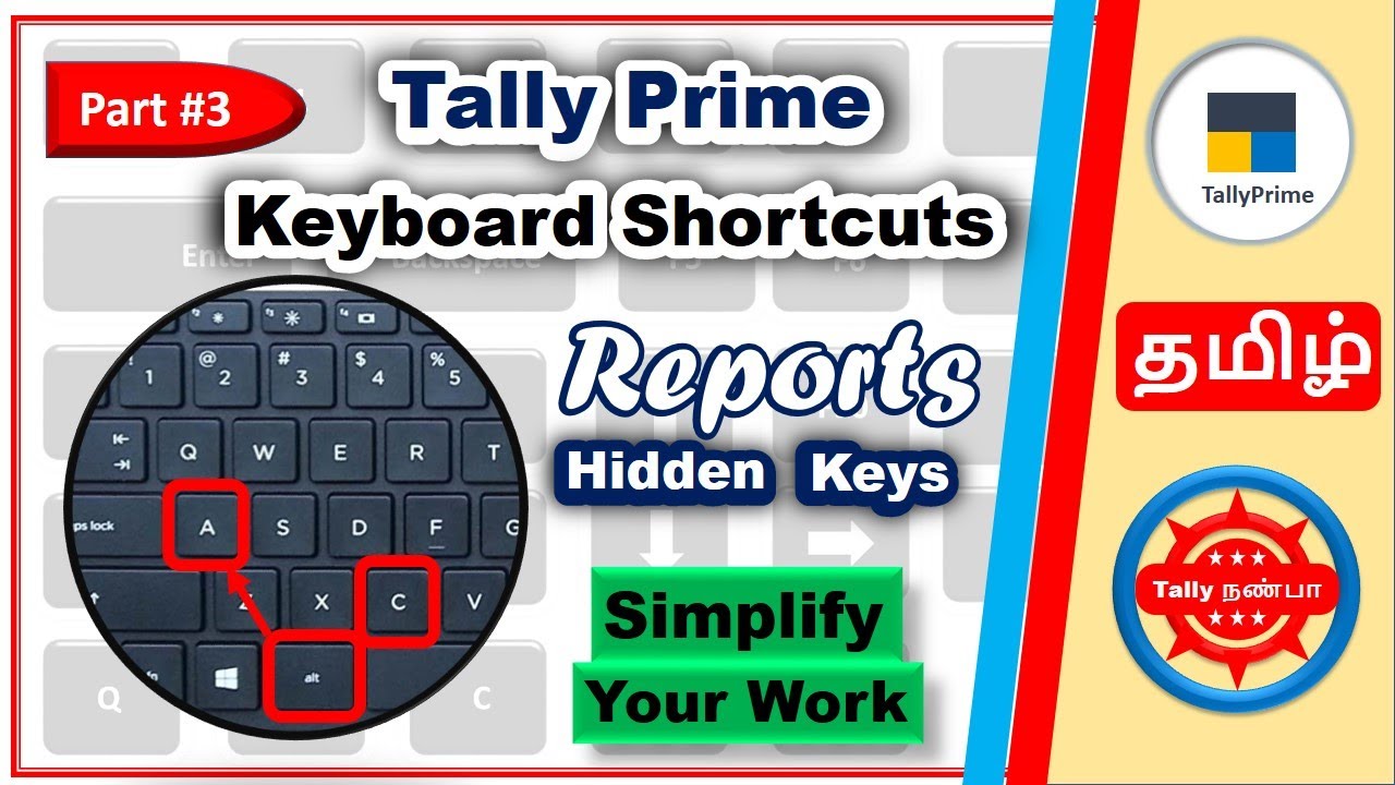 Tally Prime shortcut keys in Tamil # Part 3 | Hidden Keys in Tally Prime
