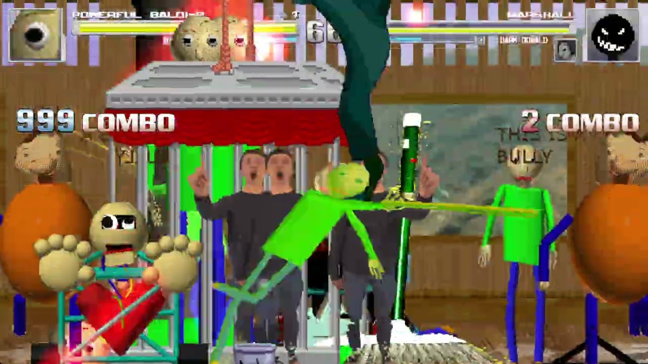 MUGEN Battle - Powerful Baldi-R Vs Marshall/Dark Donald/Rare Akuma/Baldi