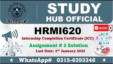 HRMI620 Assignment # 2 solution FALL2024 hrmi620 internship report #vu #hrmi620 #solution