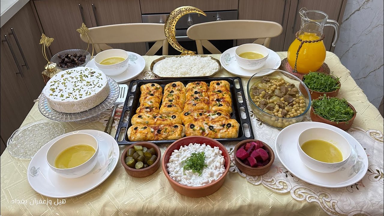فطور ١١ رمضان 🌙 صاج دجاج ايطالي رهيب و اطيب وصفة حلا ليالي لبنان و تشريب لحم بالحمص #اكسبلور #طبخ 