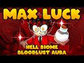 Using max luck in hell biome for bloodlust aura on roblox sols rng