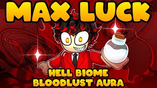 Using MAX LUCK in Hell Biome for Bloodlust Aura on Roblox Sol's RNG! screenshot 3