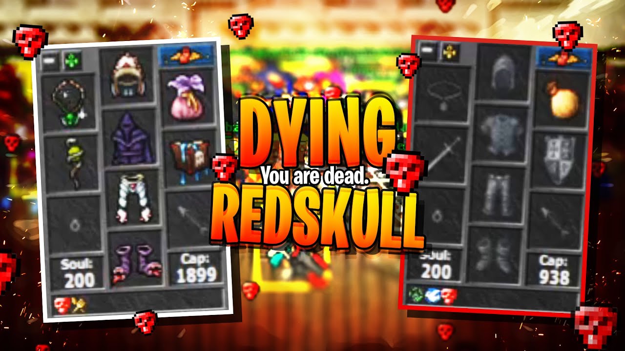 LOSING ALL RED SKULL!😈 and LOOTING RARE ITEM OF 85K OF TIBIACOINS!🤑 ...