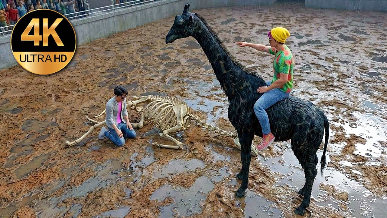 Джину и Эбби выигрывают чемпионат по гонкам жирафов ❤️❤️ KPOP Охотники на демонов