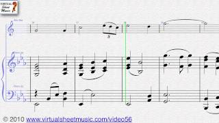 Amazing Grace sheet music  for alto saxophone and piano - Video Score chords