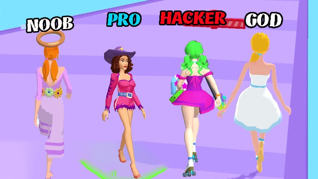 NOOB vs PRO vs HACKER vs GOD - Beauty Race, Fashion Runner...