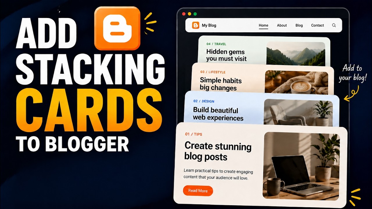 Make Your Blogger Site Look Pro with Stacking Cards - YouTube