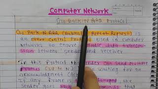Lec-53 Go-Back-N ARQ Protocol in Hindi | Sliding Window