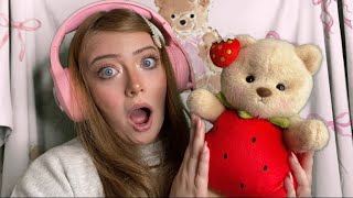 ASMR | I GOT THE CUTEST BEAR PLUSH SENT TO ME! *soft spoken, crisp mic*  screenshot 4