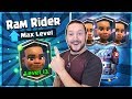 FULLY MAXED RAM RIDER GAMEPLAY! INSANE GEMMING SPREE! Clash Royale Legendary Kings Chest Opening