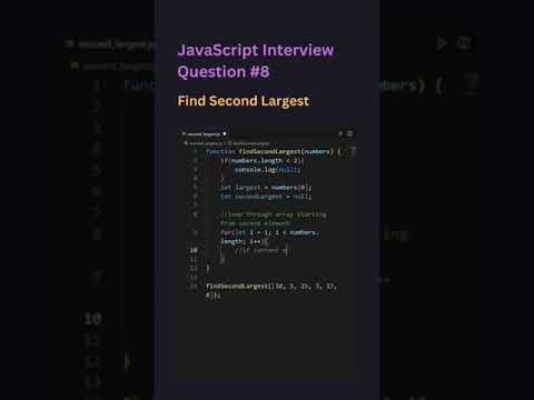 @lovkushpandey4778 Find Second Largest Element From an Array in aJavaScript Interview Questions ❓